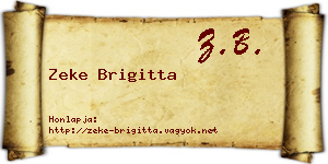Zeke Brigitta névjegykártya